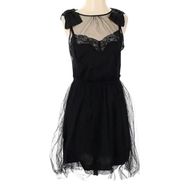 NWT Rodarte Womens Little Black Cocktail Tulle Dress - Picture 1 of 2